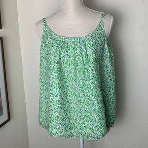 GAP Spring is Coming Green Floral Adjustable Strap Tank